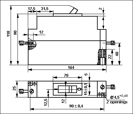 automatic single-phase circuit breakers AE2044, drawing