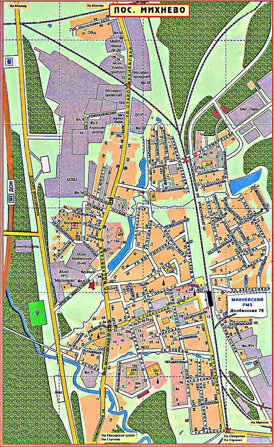 Карта поселка Михнево 