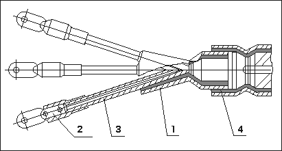 кабельные муфты концевые термоусаживаемые внутренней установки КВТп, чертеж
