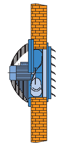 Aвтономный осевой вентилятор, устанавливаемый непосредственно в стене