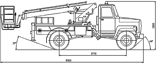 Автоподъемник телескопический АПТ-14 (ГАЗ-3308)