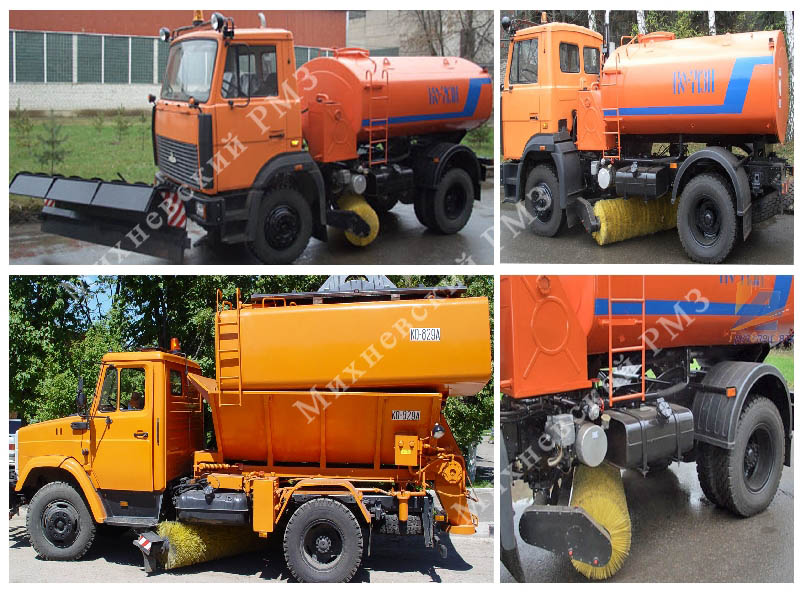 Навесное щеточное оборудование для коммунальных комбинированных машин на шасси автомобиля (КО 713, КО 829, МДК, КДМ)